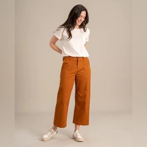 UNITED BY BLUE Twill Wide-leg Cropped Pant